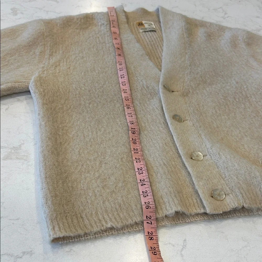 VTG Penney’s Towncraft Women’s Cream Cardigan Wool Mohair Cobain Sweater XL